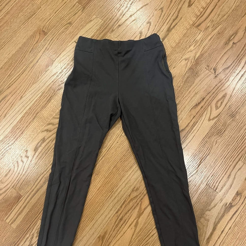 INC INTERNATIONAL CONCEPTS Olive Green Ponté-Knit Side-Zip Leggings 16